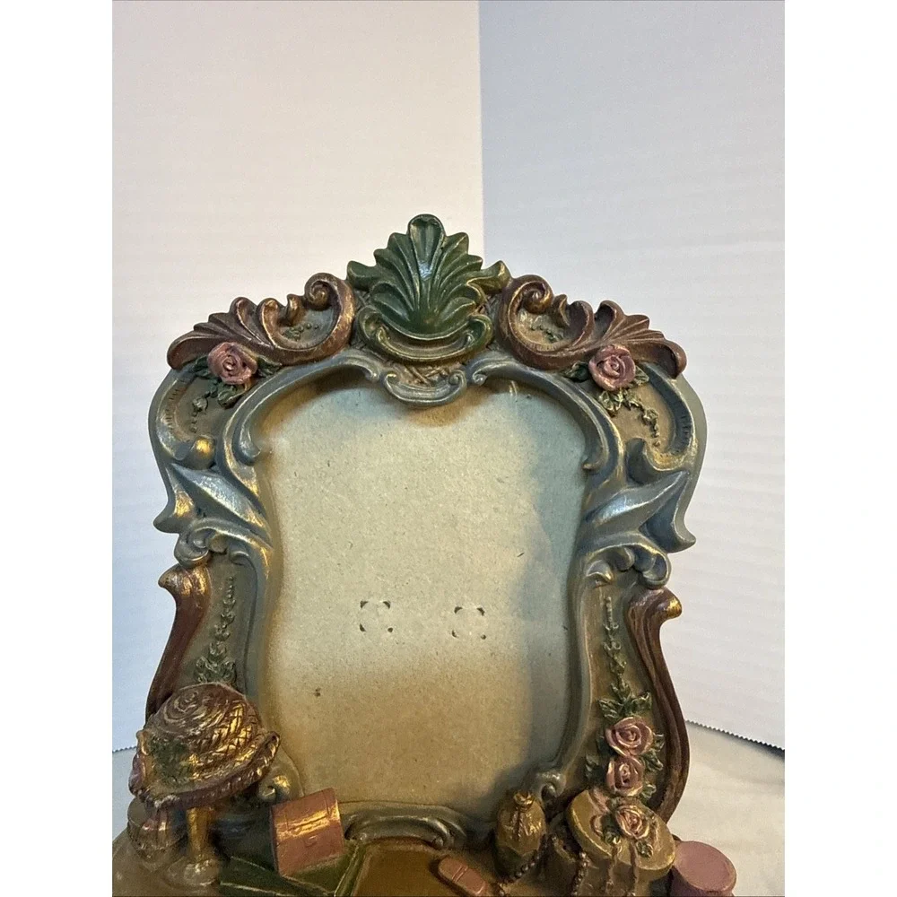 Ornate 3D Resin Vanity Table Picture Frame - Vintage Rococo Shabby Chic Tabletop